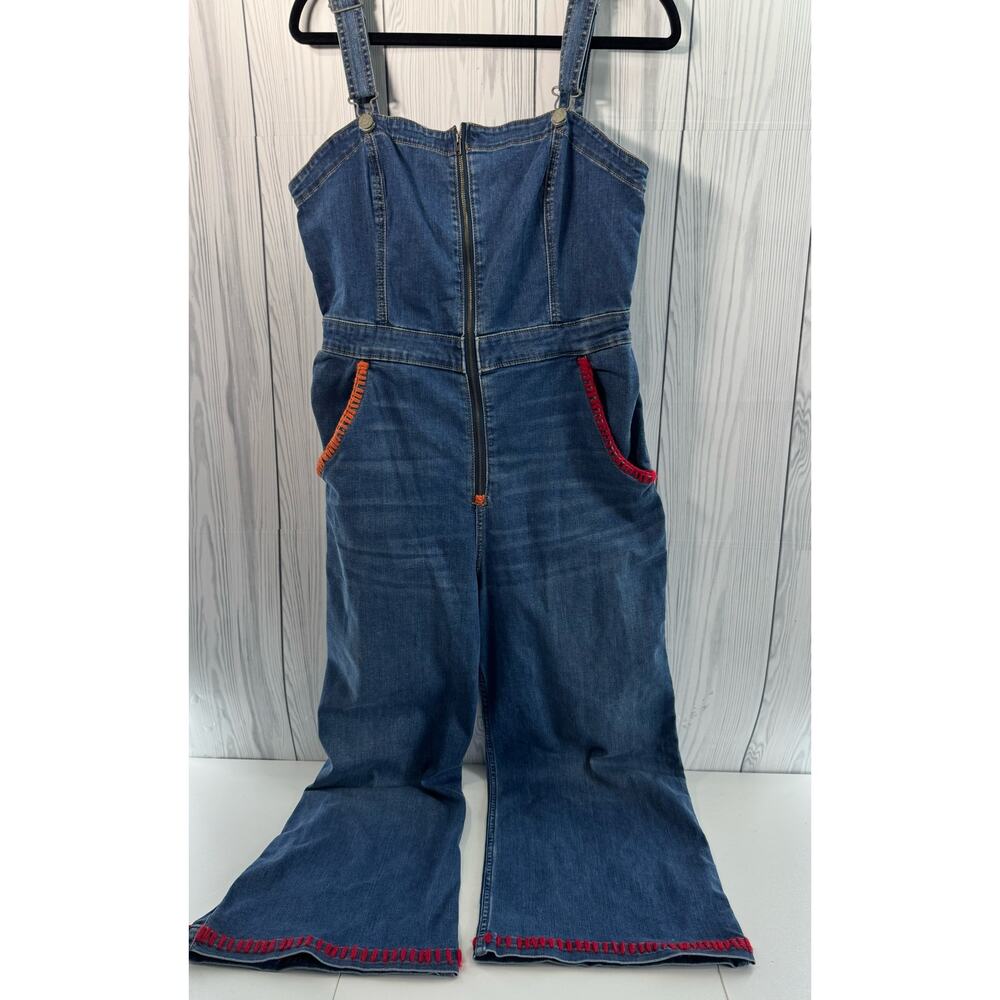 Reimagined Embroidered Retro Style Hollister Overalls Size Large - Picture 12 of 14